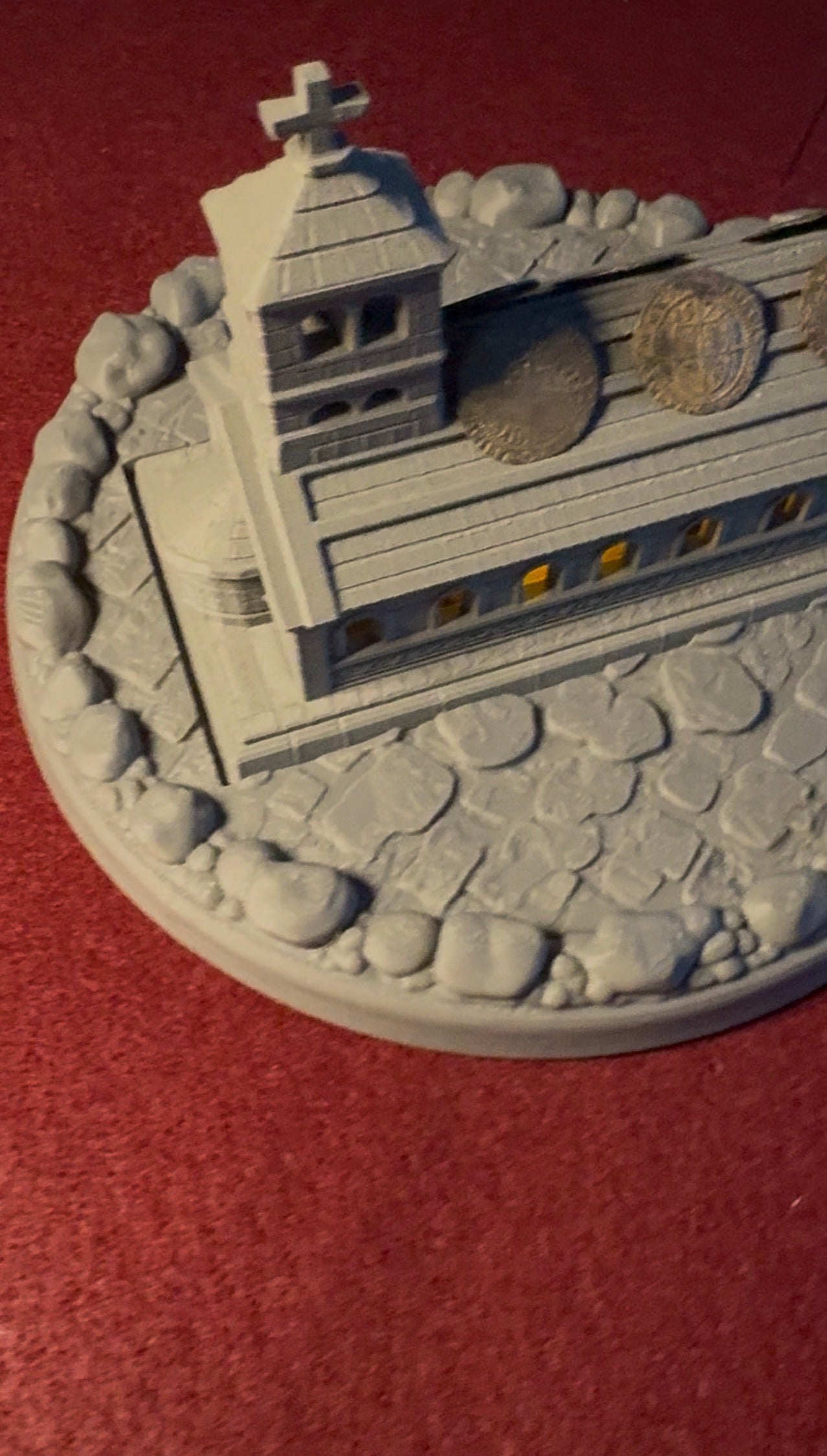 Church coin display stand