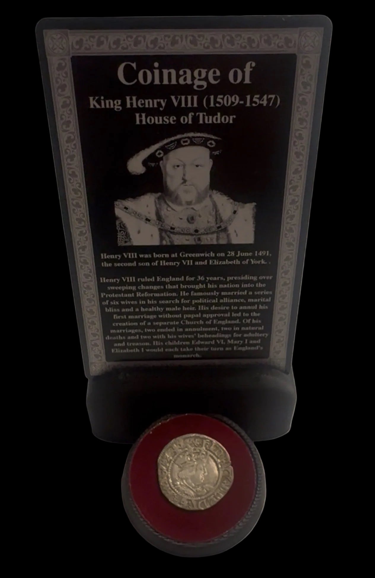 Coin ID card Display